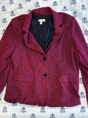 Red Herringbone Blazer Jacket from Appleseed’s | Size 18